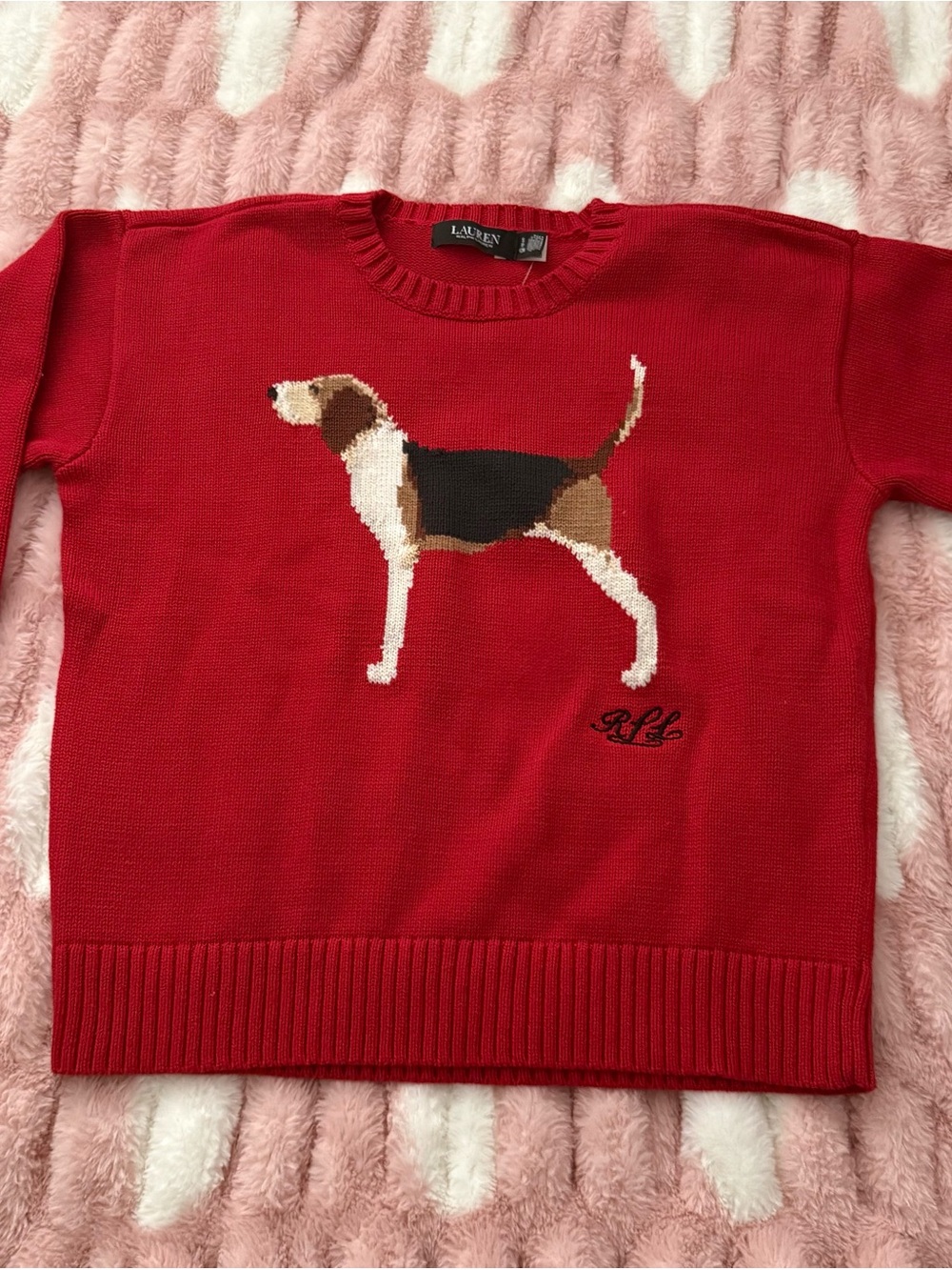 Lauren Ralph Lauren Dog Sweater Crewneck Red New With Tags. 🏷️ Small - Picture 2 of 12